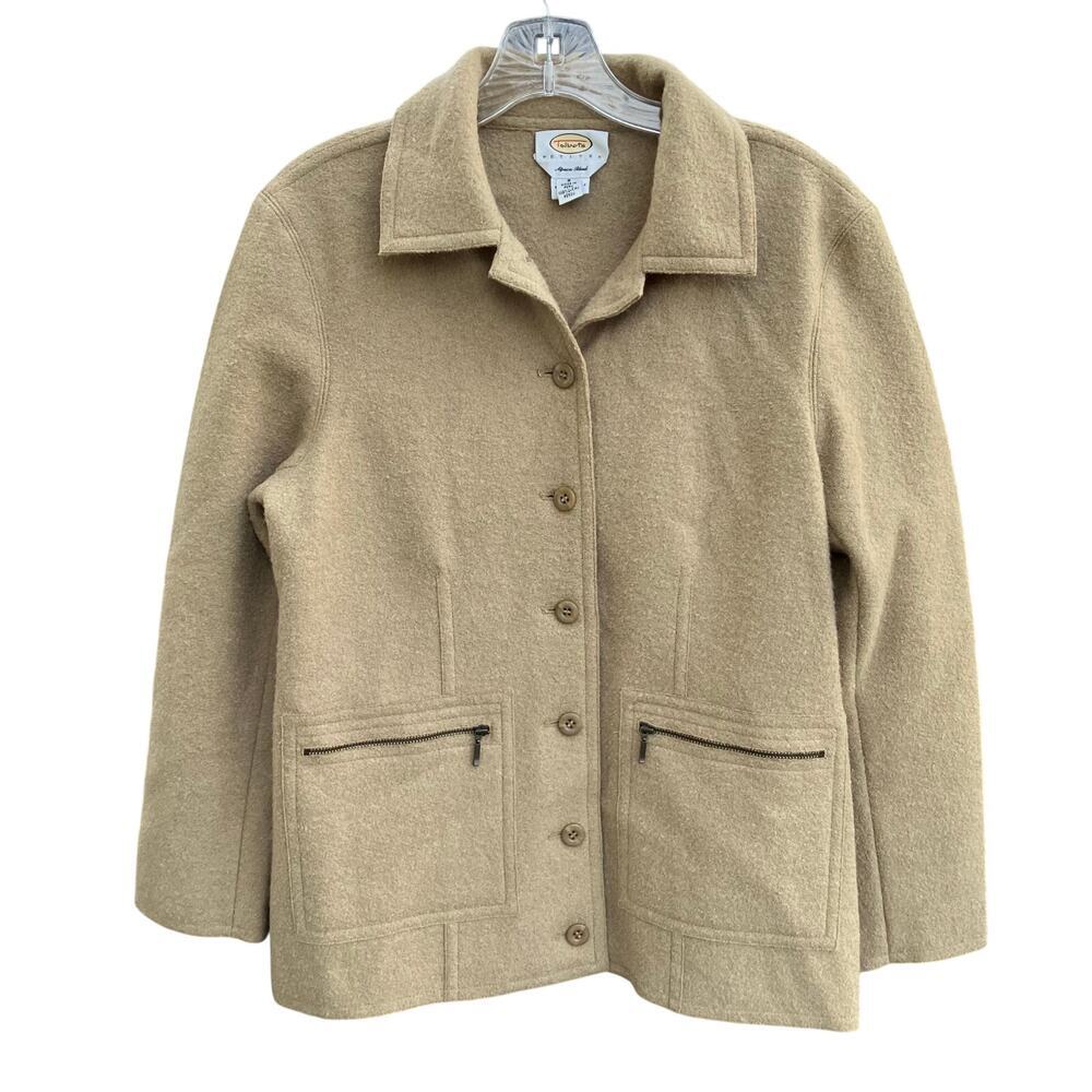 Talbots Sz S Petite Vtg 90s Wool-Alpaca Blend Jacket Cardigan Button-up Retro